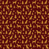 Crimson Gold Winter Puppy Gift Wrap, Christmas Dog Wrapping Paper, Holiday Dog Wrapping Paper, Festive Pet Lover Present Wrapping Paper