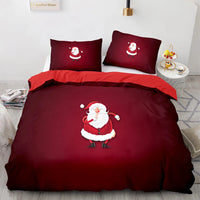 3D Xmas Bedding Set, Merry Christmas Santa Duvet Cover Set, Holiday Quilt Cover, Santa Claus Comforter Cover, Winter Bedroom Decor