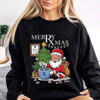 Santa Mortar and Pestle Pharmacist Sweatshirt, Pharmacy Christmas Sweatshirt, Pharm Tech Holiday Sweater, Pharmacy Student Crewneck