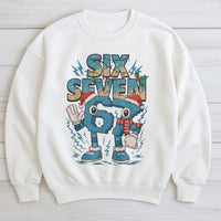 Humorous Internet Meme Holiday Crewneck, Six Seven Christmas Sweatshirt, Gen Z Gen Alpha Xmas Sweater, Trendy Meme Pullover Sweatshirt