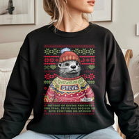 Humorous Xmas Otter Sweater, Steve the Otter Christmas Sweatshirt, Adorable Animal Holiday Sweatshirt, Retro Winter Pullover
