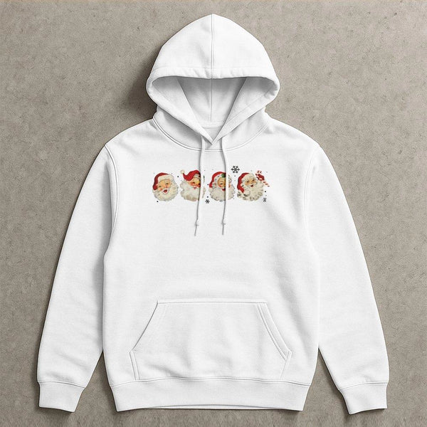 Vintage Christmas Graphic Hoodie, Retro Santa Hoodie, Santa Claus Holiday Hoodie, Winter Pullover Sweatshirt, Xmas Present fo