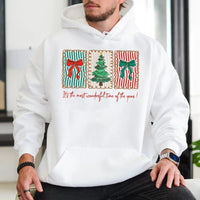Coquette Holiday Sweatshirt, Retro Christmas Tree Hoodie, Most Wonderful Time Pullover, Festive Winter Christmas Tree Hoodie, Holiday Present