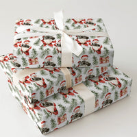 Watercolor Photographer Christmas Gift Wrap, Santa with Camera Wrapping Paper, Festive Xmas Tree Wrapping Paper, Holiday Gift Wrap Roll