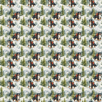 Alpine Winter Scene Gift Wrap, Bernese Mountain Dog Wrapping Paper, Holiday Dog Wrapping Paper, Rustic Christmas Pet Gift Wrap Roll
