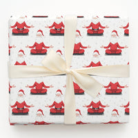 Grey Mat Yoga Christmas Wrapping Paper, Zen Meditating Santa Wrapping Paper, Snowflake Yogi Santa Wrapping Paper, Holiday Gift Wrap Roll