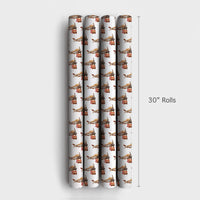 Watercolor Holiday Kangaroo Gift Wrap, Christmas Kangaroo Wrapping Paper, Australian Animal Present Wrap, Festive Kangaroo Wrapping Paper