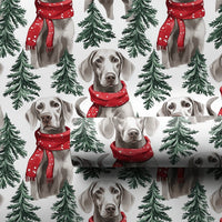 Christmas Dog Wrapping Paper, Weimaraner Dog Wrapping Paper, Winter Scarf Pine Tree Gift Wrap, Holiday Dog Gift Wrap, Present for Dog Lovers