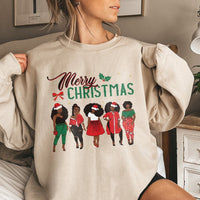 African American Holiday Sweatshirt, Black Girl Magic Christmas Sweatshirt, Melanin Queen Winter Sweatshirt, Comfy Sisterhood Crewneck