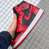 High Top Sneakers, Red Black Colorway, Lace Up Design, Casual Gift for Sneaker Fans