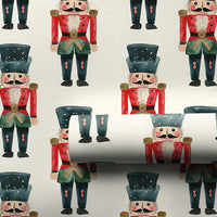 Ballet Soldier Holiday Gift Wrap, Nutcracker Christmas Wrapping Paper, Watercolor Traditional Wrapping Paper, Festive Gift Wrap Roll