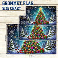 Double Sided Holiday Winter Flag, Merry Christmas Tree House Flag, Festive Season Garden Flag, Merry Xmas Outdoor Porch Decor