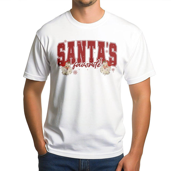 Retro Christmas Graphic T-Shirt, Santa's Favorite T-Shirt, Vintage Holiday Graphic Tee, Adorable Xmas Party T-Shirt, Christma