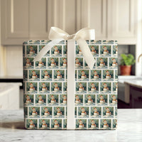Retro Christmas Wrapping Paper, Vintage Snowman Postage Stamp Wrapping Paper, Nostalgic Holiday Gift Wrapping Paper, Winter Xmas Gift Wrap