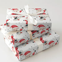 Cartoon Skater Santa Gift Wrap, Skateboarding Santa Snowflake Wrapping Paper, Whimsical Christmas Present Wrap, Fun Holiday Paper Roll