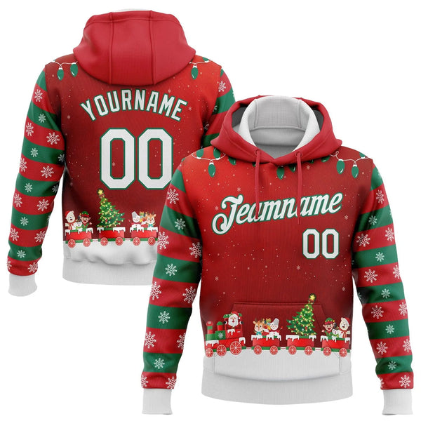 Personalized Name Number Holiday Sweatshirt, Custom Christmas Sports Hoodie, Festive Team Pullover Hoodie, Xmas Sports Presen