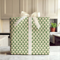 Woodland Forest Holiday Gift Wrap, Green Pine Tree Wrapping Paper, Minimalist Pine Tree Wrapping Paper, Rustic Christmas Paper Roll