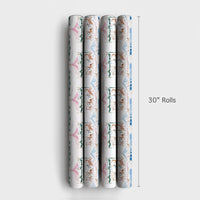 Whimsical Holiday Gift Wrap, Watercolor Reindeer Carousel Wrapping Paper, Festive Winter Festival Paper, Adorable Christmas Present Gift Wrap