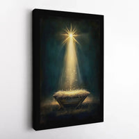 Holy Family Manger Wall Decor, Nativity Scene Star of Bethlehem Canvas Print, Christian Christmas Canvas Art, Religious Faith Holiday Present