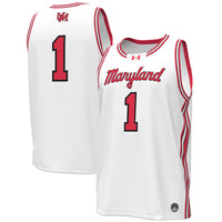 #1 White Maryland Terrapins Throwback Replica Basketball Jersey