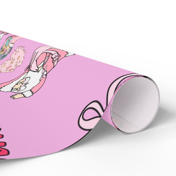 Adorable Cartoon Gnome Gift Wrapping Paper, Pink Flying Gnome Wrapping Paper, Pastel Holiday Gift Wrap, Whimsical Christmas G