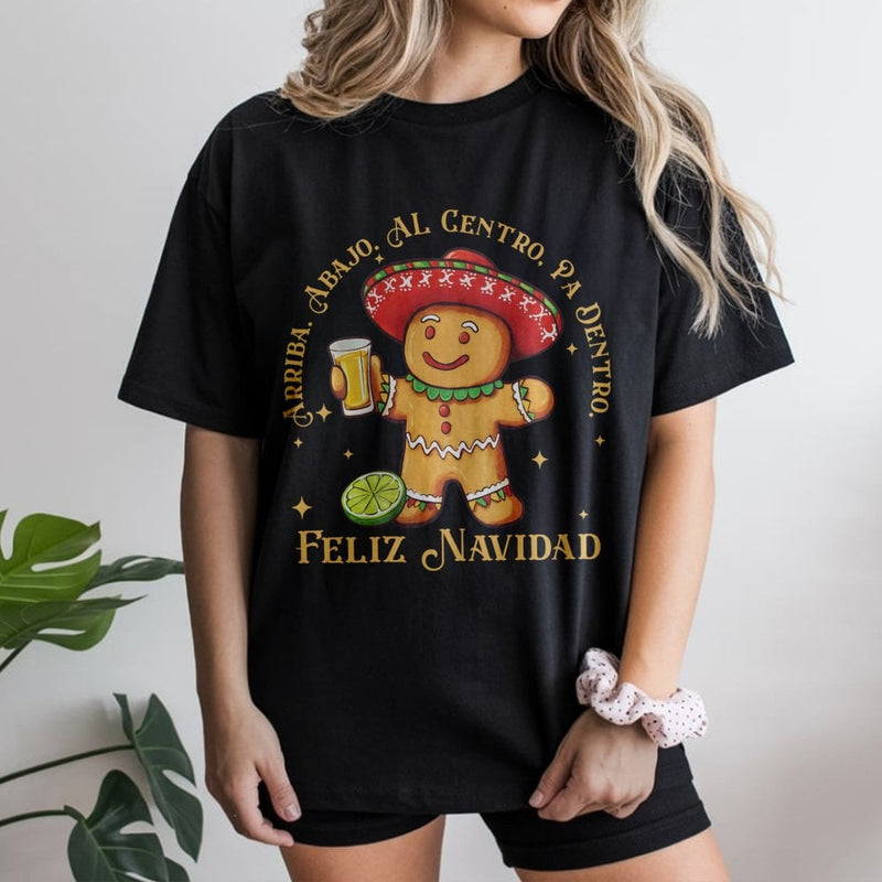 Humorous Mexican Christmas Shirt, Feliz Navidad Gingerbread T-Shirt, Holiday Gingerbread Man Tee, Adorable Xmas Gingerbread T-Shirt, Party Present