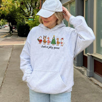 Adorable Holiday Geese Hoodie, Jolly Goose Christmas Hoodie, Humorous Xmas Animal Hooded Sweatshirt, Festive Goose Pullover Hoodie, Winter Present
