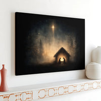 Star of Bethlehem Wall Art, Nativity Scene Canvas Print, Christian Christmas Canvas, Religious Holy Night Wall Decor, Holiday Canvas Present