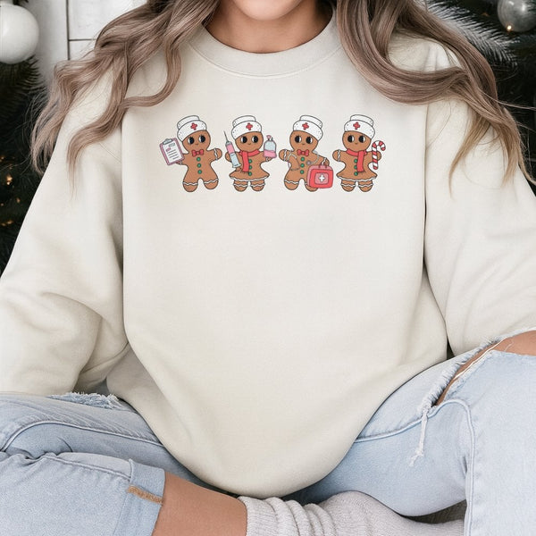 Adorable Nurse Holiday Crewneck, Gingerbread Nurse Christmas Sweatshirt, Gingerbread Medical Sweater, Xmas Nurse Pullover, Nu