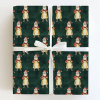 Craftsman Santa in Apron Gift Wrap, Baker Santa Claus Wrapping Paper, Toymaker Christmas Paper, Dark Green Holiday Present Wrapping Roll