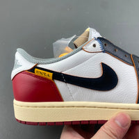 Retro Low Top Sneakers, White Black Red Colorway, Leather Footwear, Lace Up Design, Casual Gift for Sneaker Fans