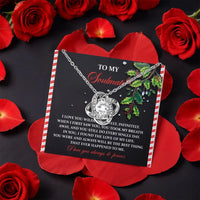 Sparkling CZ Crystal Pendant Necklace, Soulmate Love Knot Necklace, Romantic Rose Box Knot Necklace, Christmas Anniversary Present for Her