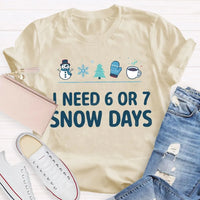 Humorous Winter Holiday Graphic Tee, Snow Days Snowflake Christmas Tree Shirt, Comfy Snow Lover T-Shirt, Winter Break Teacher Present