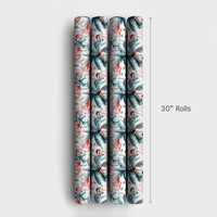 Tropical Palm Tree Gift Wrap, Pink Flamingo Christmas Wrapping Paper, Coastal Holiday Wrapping Paper, Festive Summer Xmas Gift Wrap