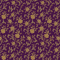 Purple Gold Gift Wrap Roll, Baroque Floral Wrapping Paper, Botanical Scroll Present Paper, Elegant Christmas Gift Wrap, Wedding Gift Wrap