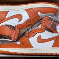 High Top Sneakers, Orange White Colorway, Lace Up Design, Casual Gift for Sneaker Fans