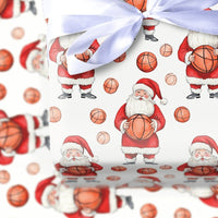 Sports Christmas Gift Wrap, Cartoon Basketball Santa Wrapping Paper, Cheerful Basketball Holiday Wrapping Paper, Xmas Gift Wrapping Paper