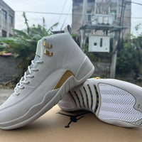 High Top Sneakers, White Colorway, Lace Up Design, Casual Gift for Sneaker Fans