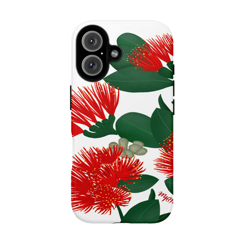 New Zealand Christmas Tree Phone Cover, Pohutukawa Flower iPhone Tough Phone Case, Dual Layer Botanical Case, Kiwi Nature Present