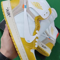 High Top Sneakers, Yellow Colorway, Lace Up Design, Casual Gift for Sneaker Fans