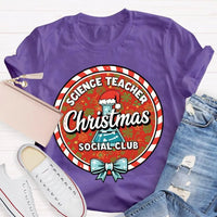 Humorous Holiday Chemistry STEM Shirt, Science Teacher Christmas Social Club T-Shirt, Festive Science Graphic Tee, Xmas Educator Present