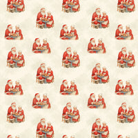 Holiday Art Gift Wrap, Santa and Mrs Claus Pottery Wrapping Paper, Festive Christmas Present Wrapping Paper, Xmas Gift Wrapping Paper