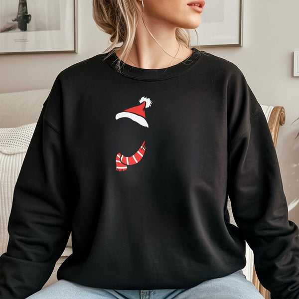 Santa Hat Pittie Holiday Sweater, Pitbull Christmas Sweatshirt, Dog Lover Xmas Crewneck, Adorable Dog Mom Pullover