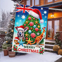 Kangaroo and Koala Santa Hats Holiday Flag, Australian Christmas Garden Flag, Aussie Christmas Yard Flag, Down Under Outdoor House Decor