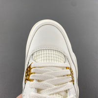 Low Top Sneakers, White Gold Colorway, Metallic Finish, Lace Up Design, Casual Gift for Sneaker Fans