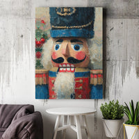 Holiday Nutcracker Canvas Print, Nutcracker Christmas Canvas Wall Art, Oil Painting Texture Wall Art, Winter Festive Canvas Decor, Xmas Present