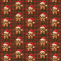 Plaid Holiday Dog Gift Wrap Roll, Yorkie Christmas Wrapping Paper, Yorkshire Terrier Present Wrap, Adorable Xmas Dog Paper