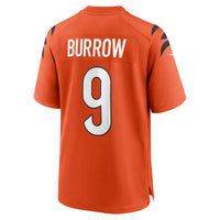 Cincinnati Bengals Joe Burrow Orange Alternate Game Jersey