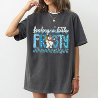 Adorable Snowman Christmas T-Shirt, Feeling A Little Frosty Shirt, Winter Holiday Graphic Tee, Retro Xmas Tee, Festive Snow Lover Present