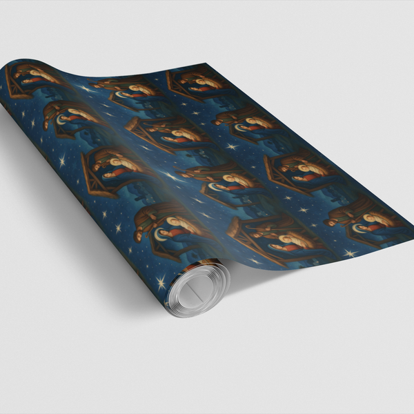 Religious Christmas Gift Wrap, Nativity Wrapping Paper, Holy Family Wrapping Paper, Holy Night Gift Wrap Paper, Holiday Prese